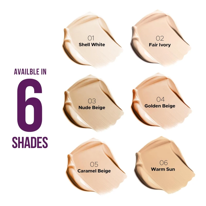 Hilary Rhoda Super Cover Foundation | Blemish Free | High Coverage & Waterproof Foundation | 24-Hour Stay & Non-Sticky Formula | Matte Finish | Blends Flawlessly | 30g (Warm Sun| Shade 06) - Thumbnail 7